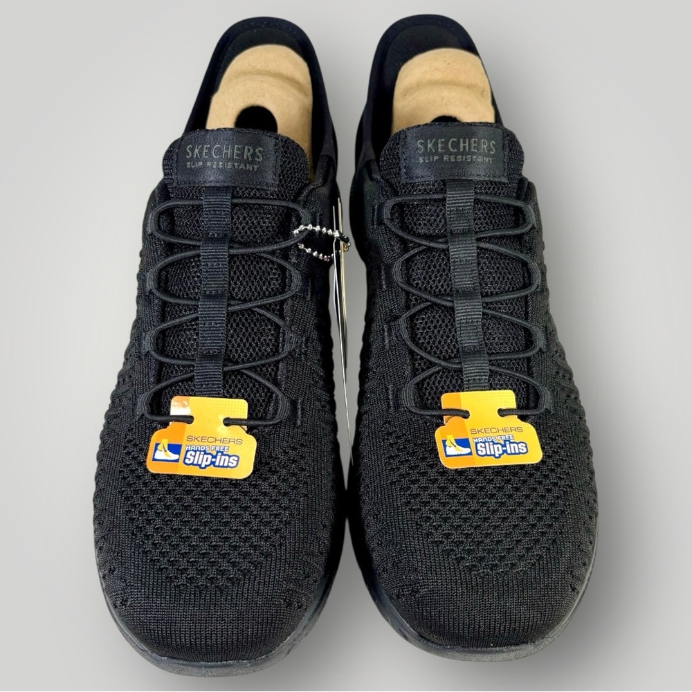 Skechers Slip-Ins Womens Size 9.5 Work Footwear Black Memory Foam - Picture 2 of 11